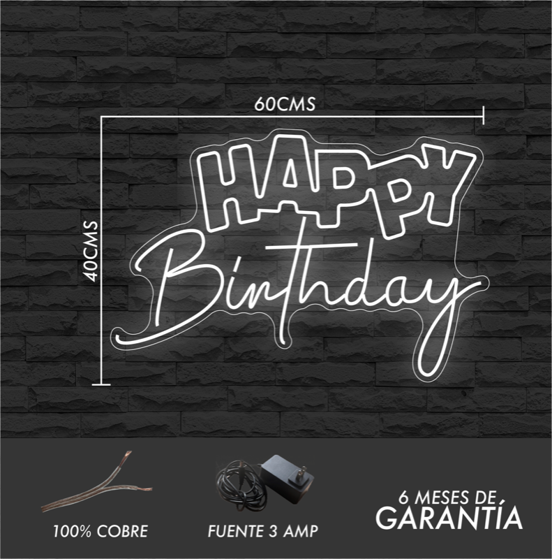 Happy Birthday REF 12 - medidas